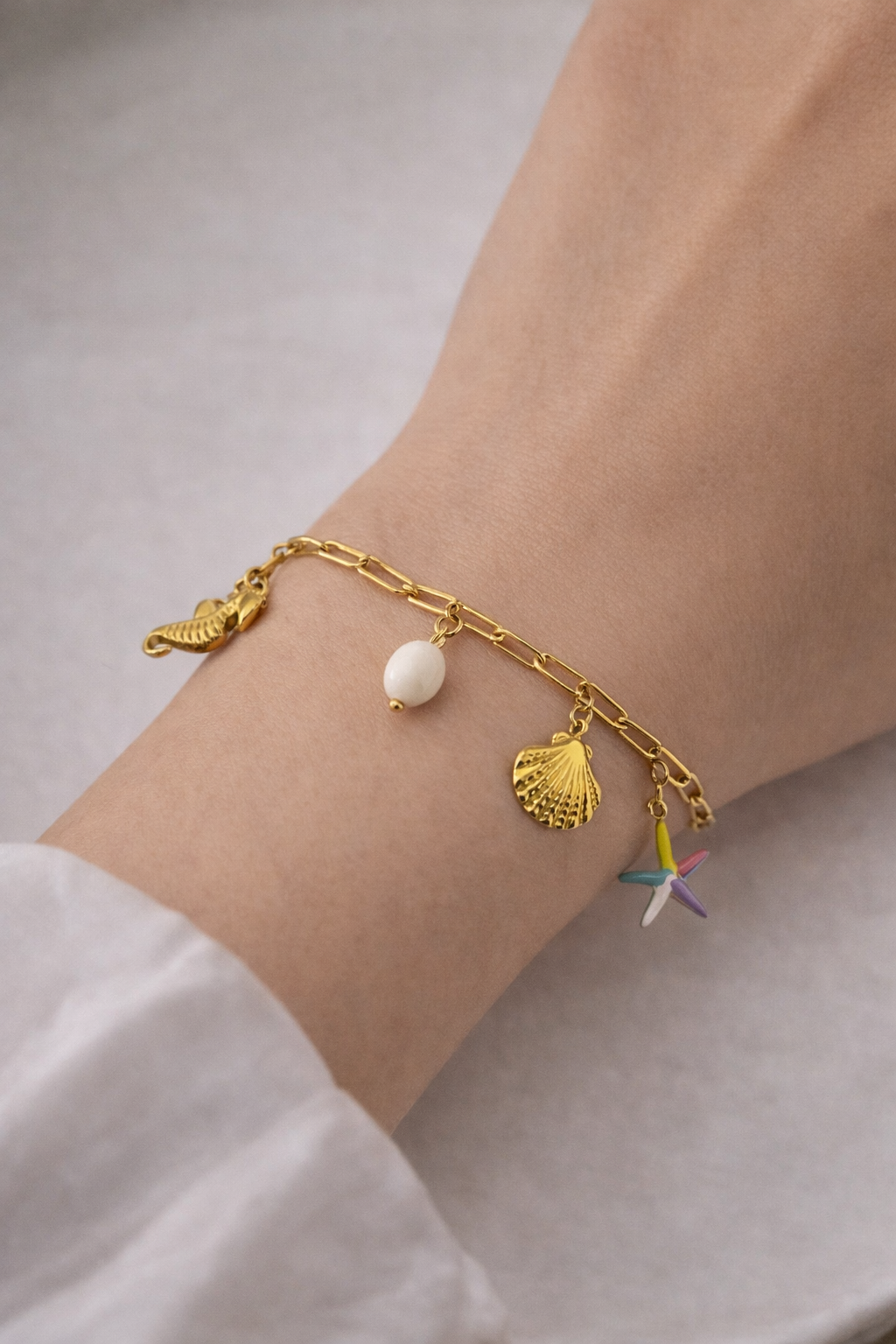 Golden Ocean Charm Bracelet