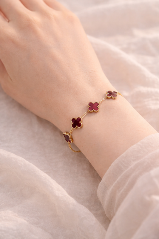 Maroon Clover Bracelet