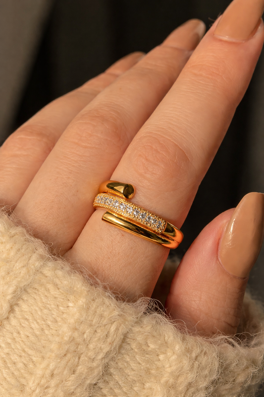 Crystal Wrap Gold AD Ring