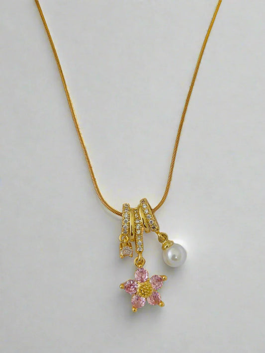 Blush Blossom Charm Necklace