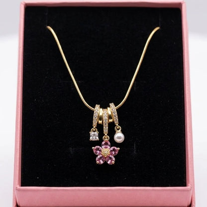 Blush Blossom Charm Necklace