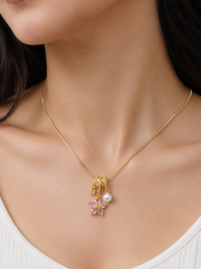 Blush Blossom Charm Necklace