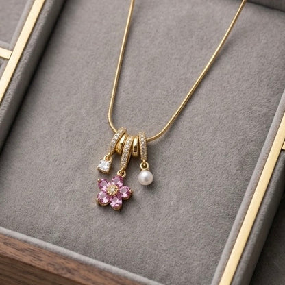 Blush Blossom Charm Necklace