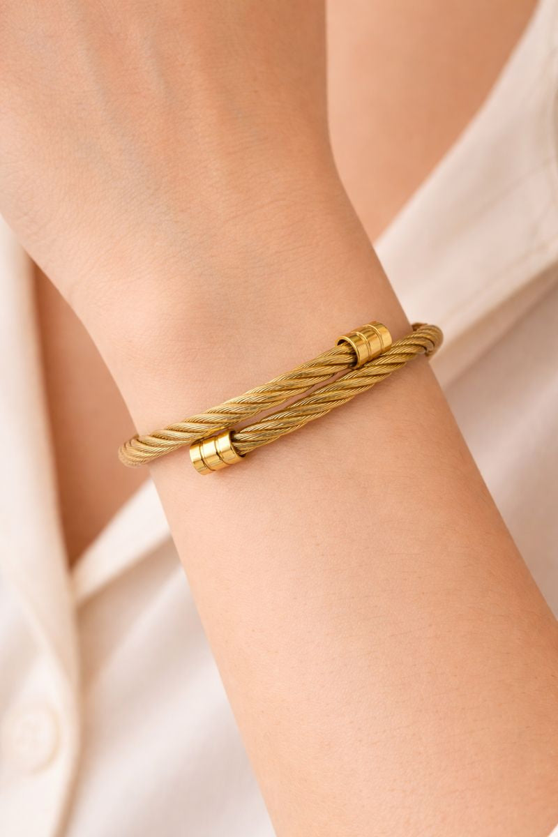 Modern Twist Gold Cuff