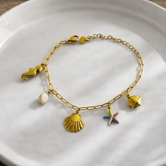 Golden Ocean Charm Bracelet