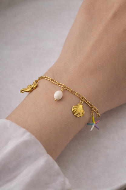 Golden Ocean Charm Bracelet