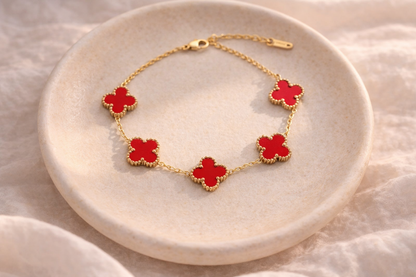 Maroon Clover Bracelet