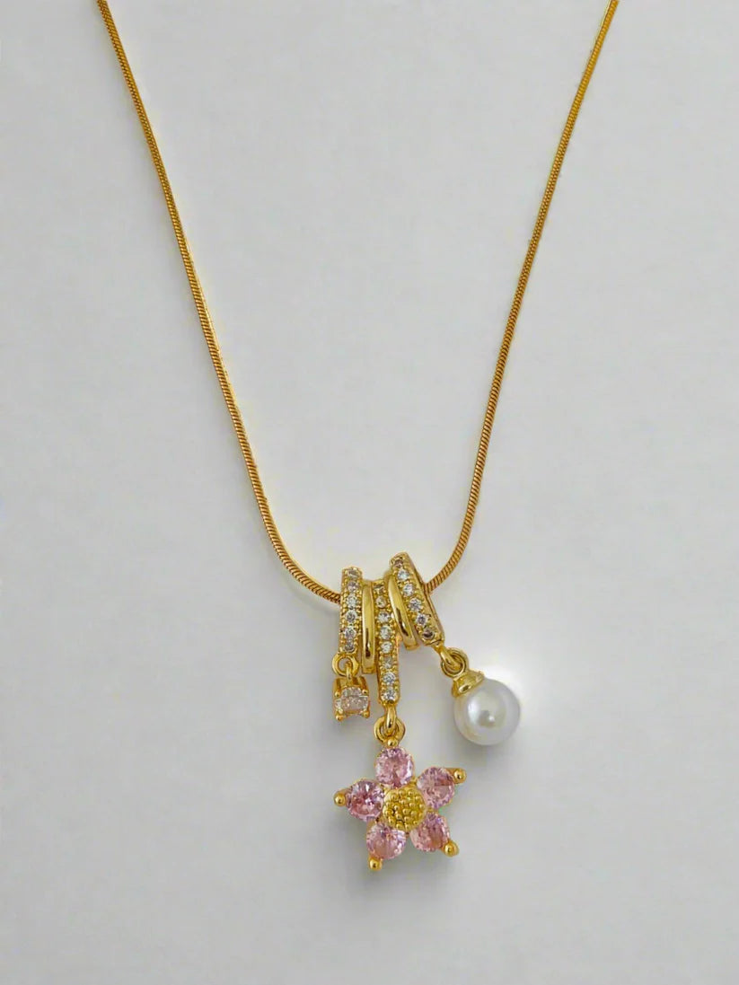 Blush Blossom Charm Necklace