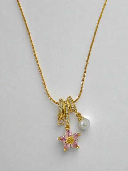 Blush Blossom Charm Necklace