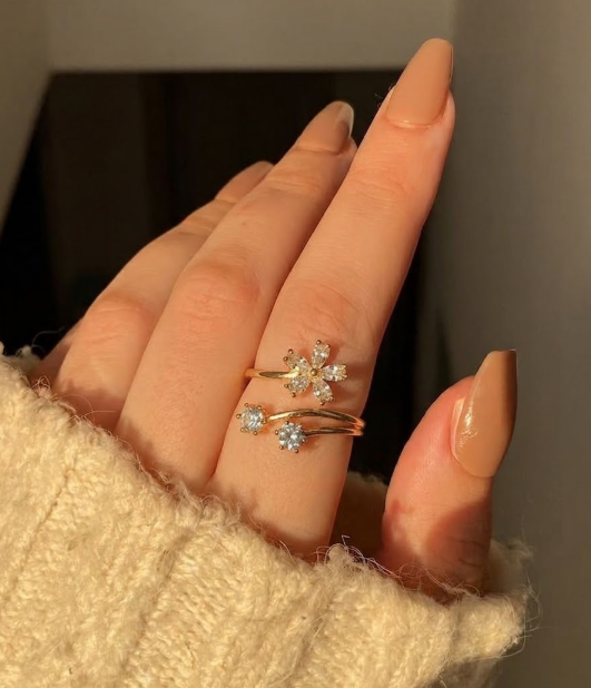AD Floral CZ Ring