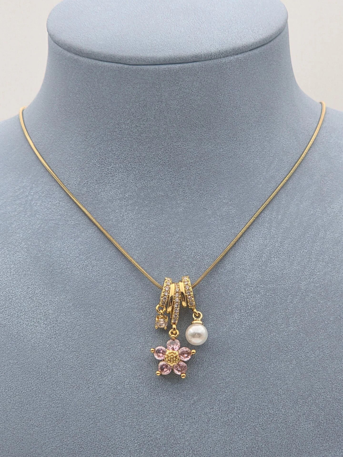 Blush Blossom Charm Necklace
